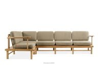 Ecksofa aus Holz links beige