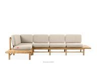 Gartenecke massiv Esche Creme links