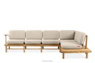 Gartenecke aus Holz mit Kissen creme rechts