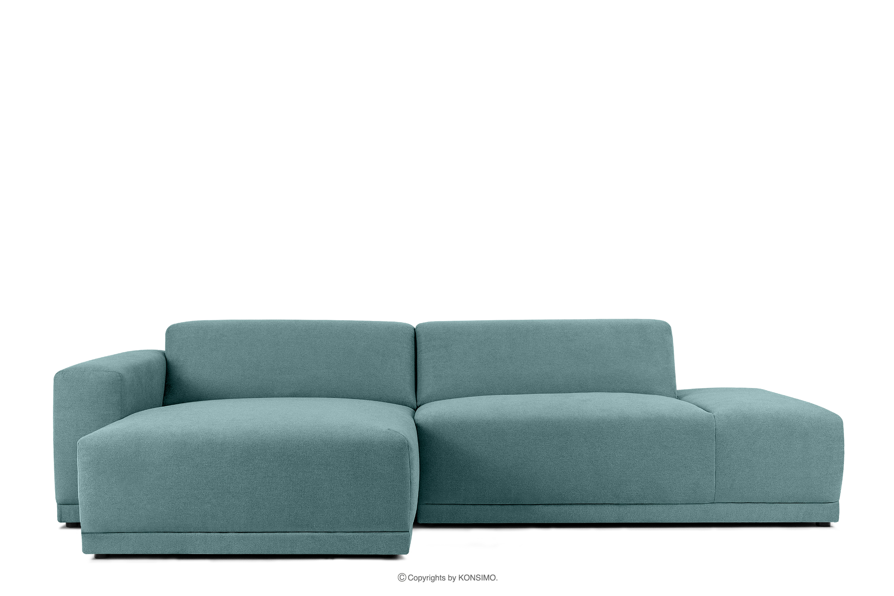 Modernes Ecksofa für das Wohnzimmer blau Gewebestoff links