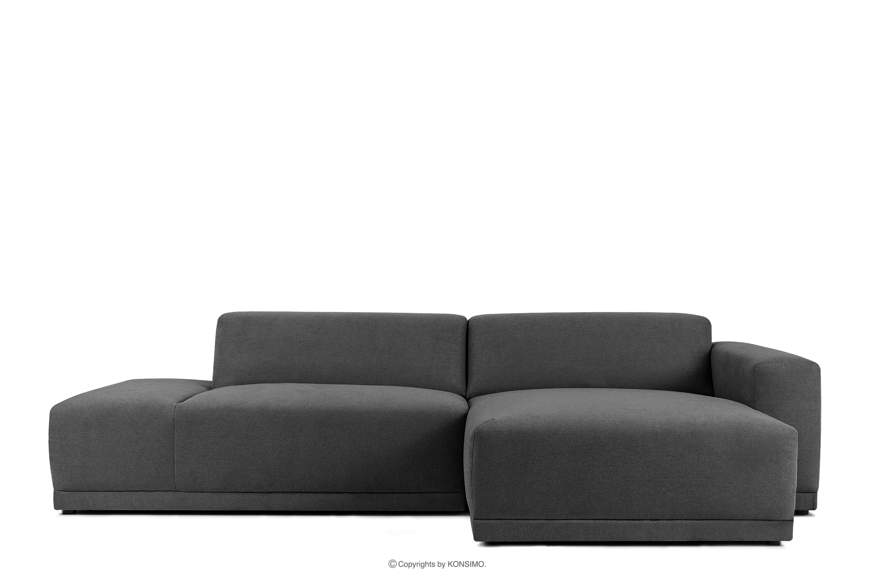 Modernes Ecksofa Wohnzimmer dunkelgrau Gewebestoff rechts