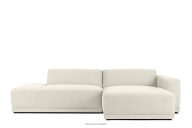 Modernes Ecksofa für das Wohnzimmer cremefarbener Gewebestoff rechts