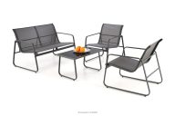 Gartenset Sofa Stühle und Esstisch grau
