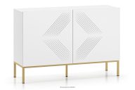 Weiße Kommode auf goldenen Beinen elegant