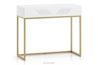 Weißer Schreibtisch im eleganten Stil auf goldenen Beinen