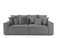 Dreisitzer-Sofa mit Kissen Kordstoff/Velours grau