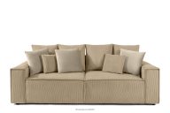 Dreisitzer-Sofa mit Kissen Kordstoff/Crème-Velours