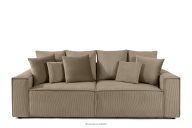 Dreisitzer-Sofa mit Kissen Kordstoff/Velours beige