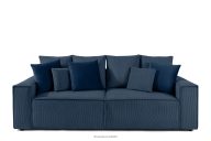 Dreisitzer-Sofa mit Kissen Kordstoff/Velours navy blau