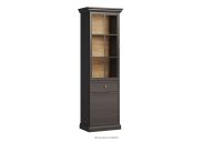 Schmaler Schrank im klassischen Stil Schwarz/Eiche