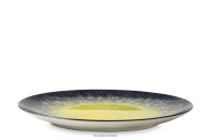 Speiseteller aus blau/gelbem Porzellan
