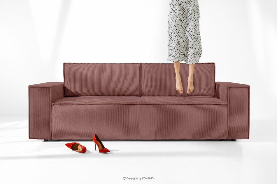 NAPI Sofa 3 mit Schlaffunktion Kordstoff rosa rosa - Foto 19