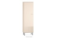 Eleganter eintüriger Schuhschrank in Cremefarbe mit Riffelung