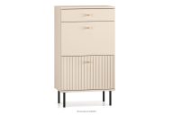 Eleganter Schuhschrank in cremefarben mit Riffelung
