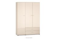 Geräumiger Schlafzimmer-Kleiderschrank dreitürig cremefarben