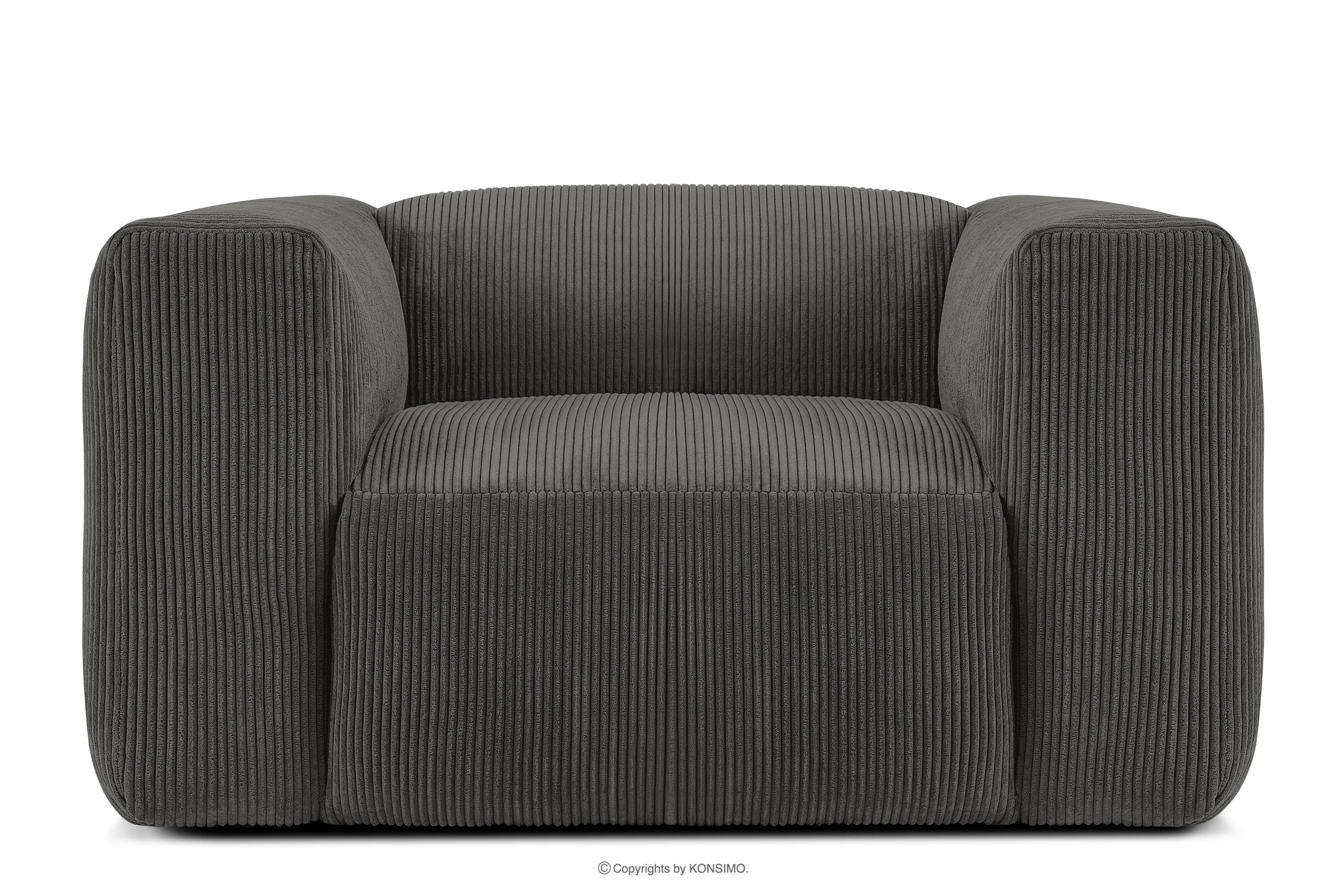 Lounge-Sessel aus Kordstoff grau