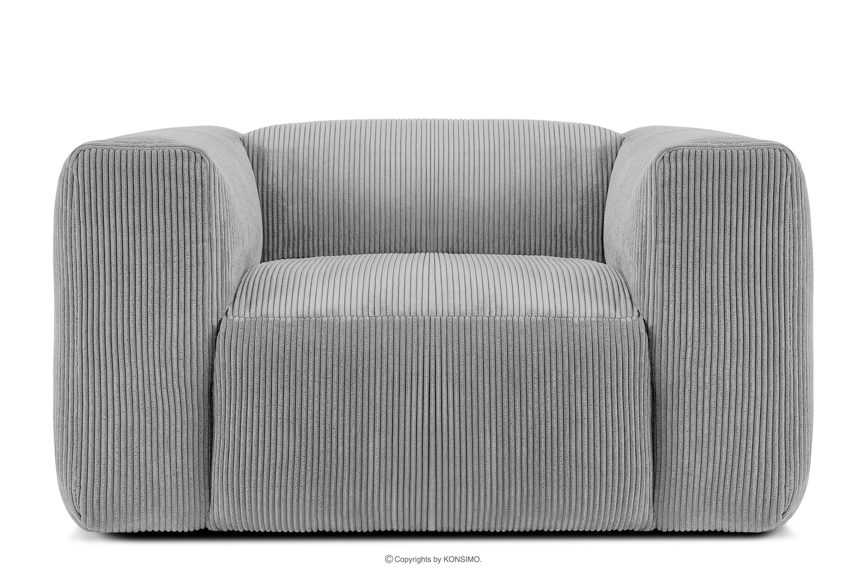 Lounge-Sessel für das Wohnzimmer aus Kordstoff hellgrau