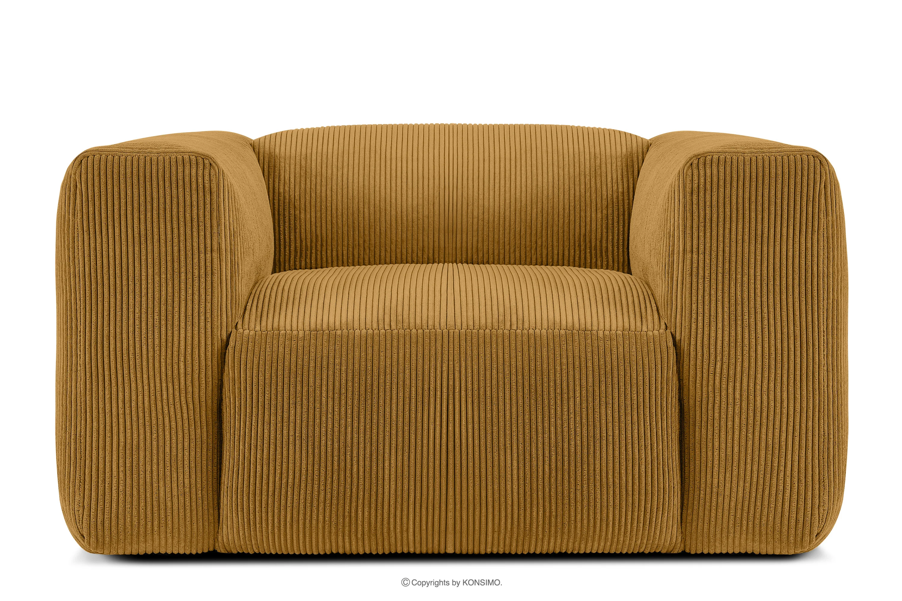 Lounge-Sessel aus Kordstoff gelb