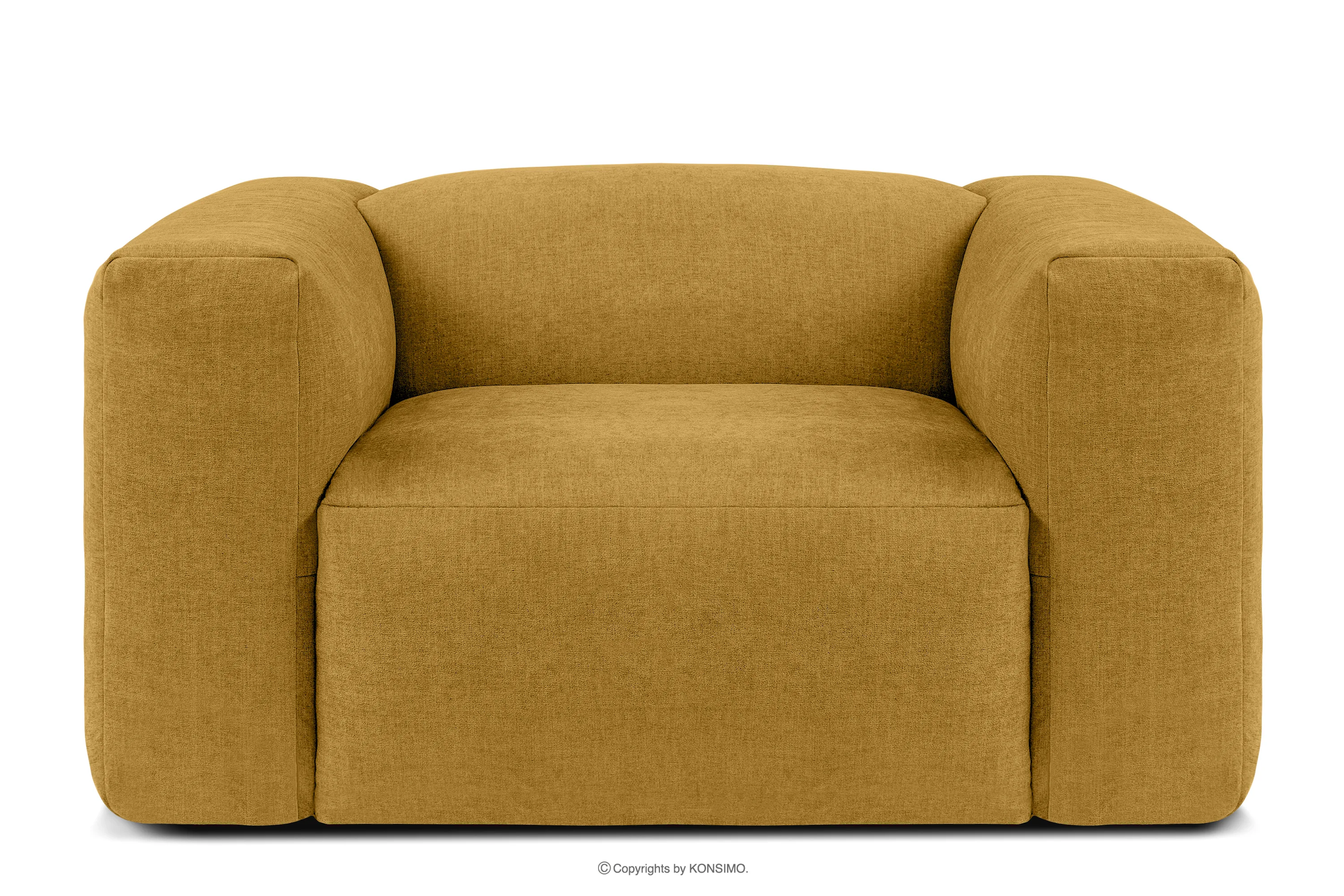 Loungesessel für das Wohnzimmer aus Gewebestoff honig