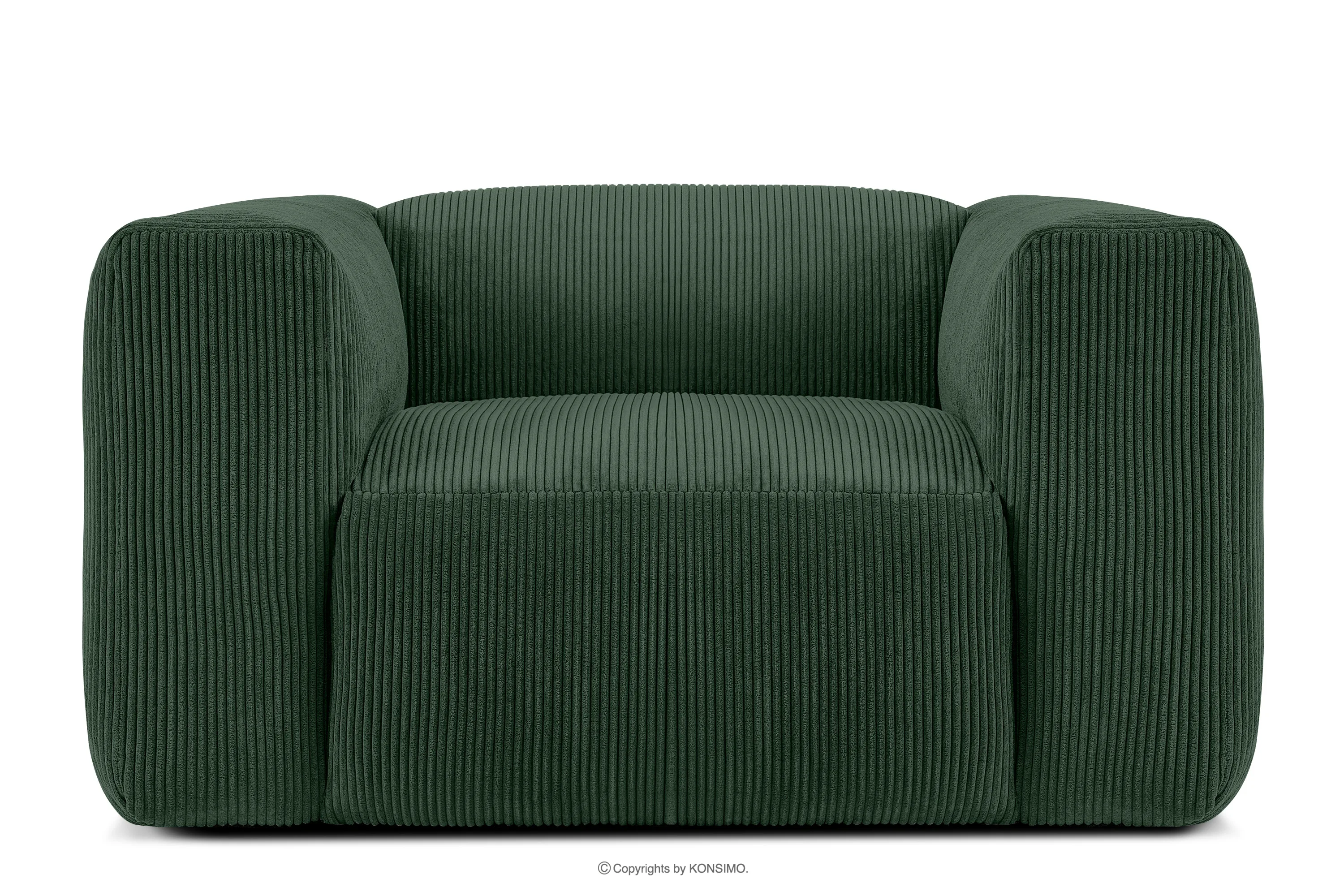 Lounge-Sessel aus Kordstoff dunkelgrün