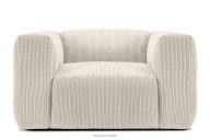 Lounge-Sessel aus cremefarbenem Kordstoff