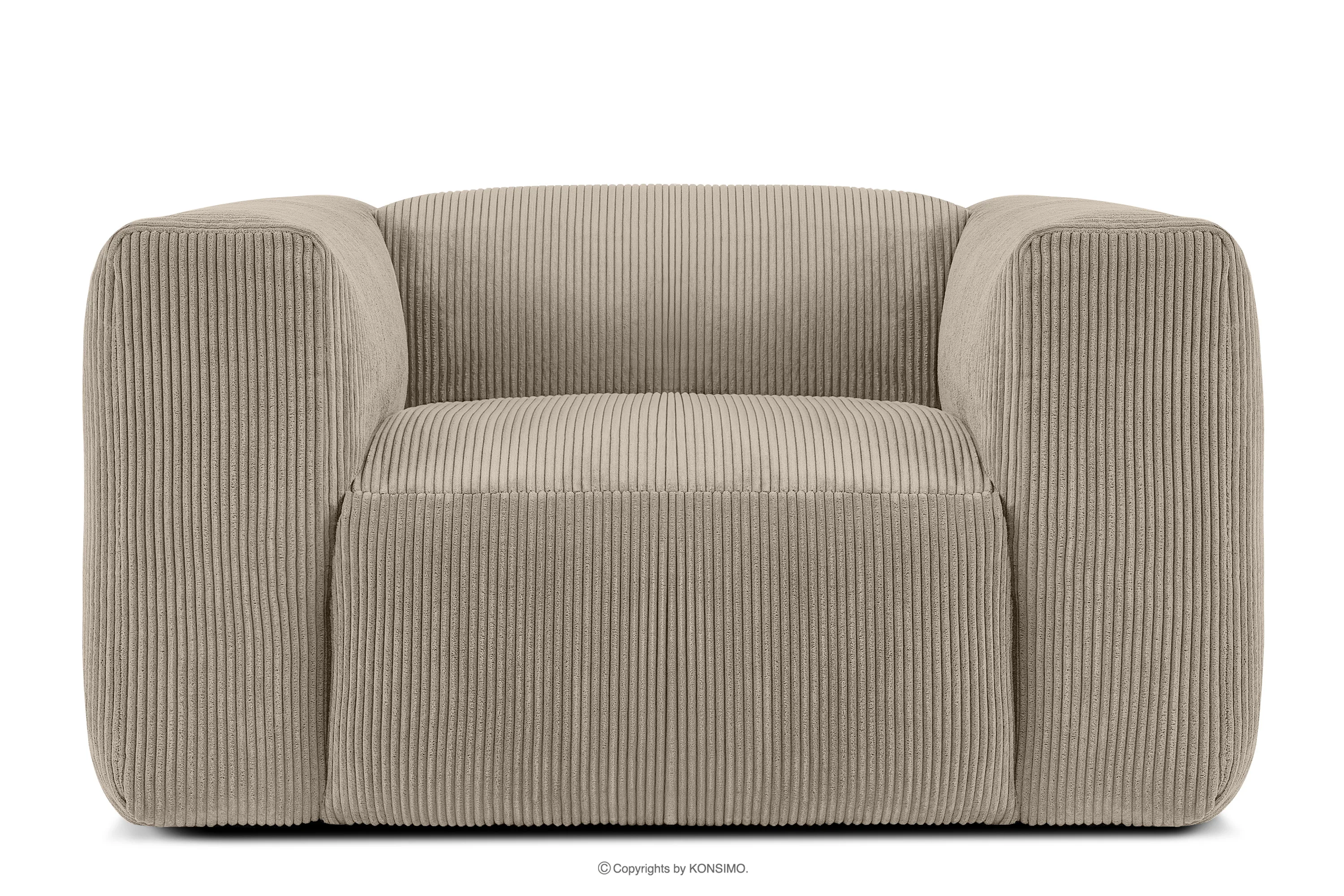 Lounge-Sessel aus beigem Kordstoff