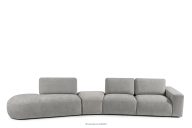 Großes Ecksofa für Wohnzimmer Chenille/Velours hellgrau links