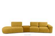 Großes Ecksofa Chenille/Velours gelb links