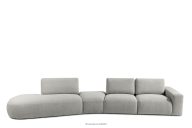 Großes Ecksofa für das Wohnzimmer Boucle helles Eschenholz links