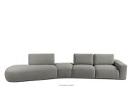 Großes Ecksofa für das Wohnzimmer boucle dunkelgrau links