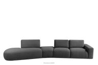 Großes Ecksofa für das Wohnzimmer boucle graphit links