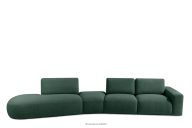 Großes Ecksofa für Wohnzimmer boucle grün links