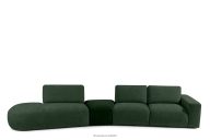 Großes Ecksofa chenille/velour dunkelgrün links