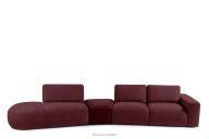 Großes Ecksofa Chenille/Vellour lila links