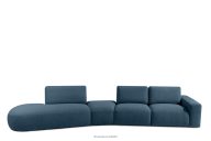 Großes Ecksofa für das Wohnzimmer boucle dunkelblau links