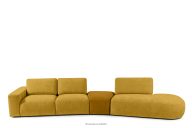 Organic Ecksofa für Lounge aus Chenille/Veloursstoff gelb rechts