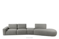 Organisches Ecksofa für das Wohnzimmer aus Boucle Stoff dunkelgrau
