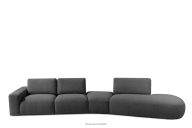 Organisches Ecksofa für das Wohnzimmer aus Boucle Stoff graphit