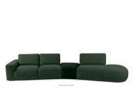 Organic Ecksofa aus Chenille/Veloursstoff dunkelgrün rechts