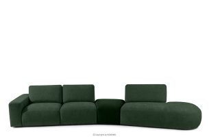 ZUCCO, https://konsimo.de/kollektion/zucco/ Organic Ecksofa aus Chenille/Veloursstoff dunkelgrün rechts dunkelgrün - Foto