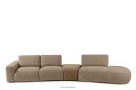 Organic lounge corner aus Chenille/Veloursstoff beige rechts