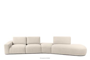 ZUCCO, https://konsimo.de/kollektion/zucco/ Organisches Ecksofa für das Wohnzimmer aus Boucle Stoff hellbeige hellbeige - Foto