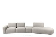 Organisches Ecksofa für das Wohnzimmer aus Boucle Stoff braun