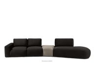 Organic Lounge Ecksofa in Velours braun/beige rechts