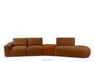 Organic Ecksofa in Chenille/Veloursstoff rot rechts