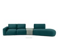 Organic Ecksofa für Wohnzimmer in Stoff marine/mintgrün rechts