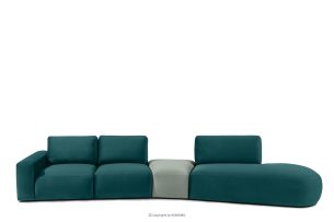 ZUCCO, https://konsimo.de/kollektion/zucco/ Organic Ecksofa für Wohnzimmer in Stoff marine/mintgrün rechts marineblau/minze - Foto