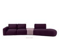 Organic Ecksofa für Wohnzimmer in Stoff violett/rosa rechts