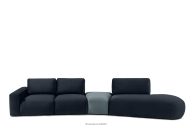 Organic Ecksofa für das Wohnzimmer aus Veloursstoff navy/blau rechts