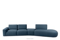 Organisches Ecksofa für das Wohnzimmer aus Boucle Stoff dunkelblau